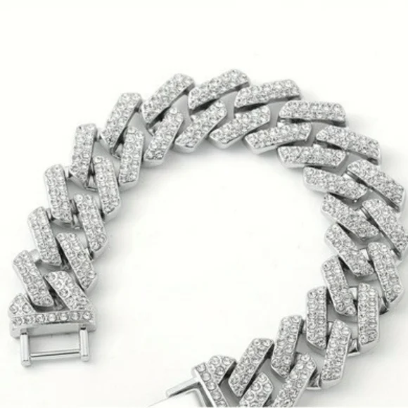 1pc Men's Bracelet Rhinestone - Picture 2 of 7